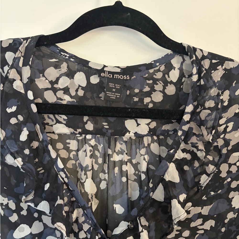 Silk Ruffle Slouchy Blouse - Picture 3 of 4